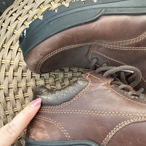 Footprints Birkenstock Brown Leather Lace Up Grunge Ankle Boots 39.5 Women’s 9.5 - Picture 10 of 16